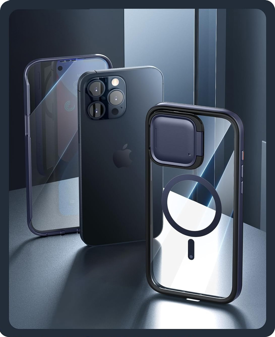 Etui Supcase i-Blason Shield Mag z MagSafe do iPhone 15 Pro Max, granatowe